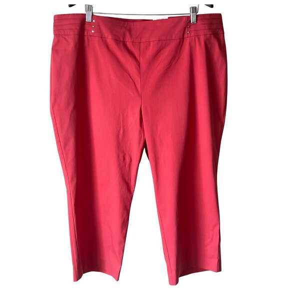 JM Collection Plus Rivet Pull-On Capri Pants, 3X - Picture 1 of 9